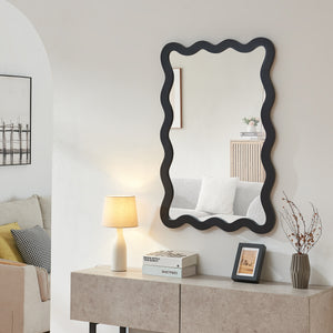 Väggspegel Koster 90x60 cm Svart [en.casa] - premiumXL