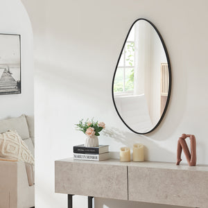 Väggspegel Orland 82x46 cm Svart [en.casa] - premiumXL