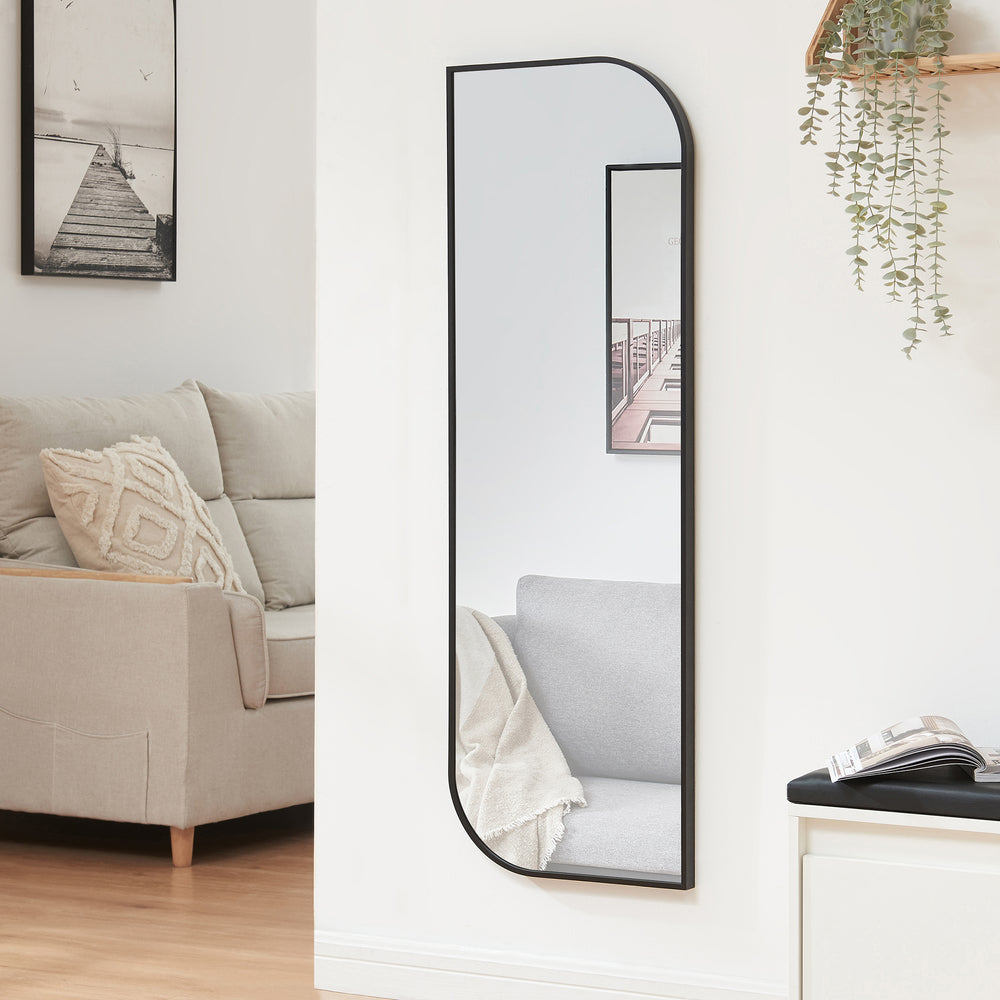 Väggspegel Tarvindak 120x40 cm Svart [en.casa] - premiumXL