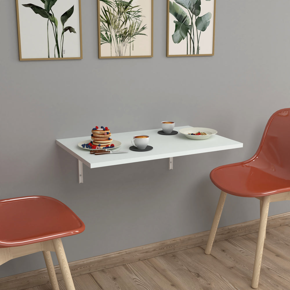 Vägghopfällbart bord Klepp 72x45cm Vit [en.casa] - premiumXL