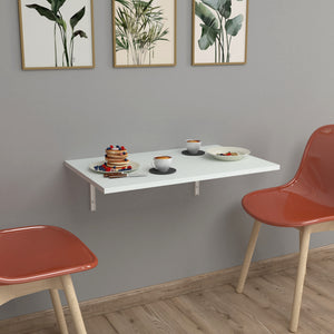 Vägghopfällbart bord Klepp 72x45cm Vit [en.casa] - premiumXL