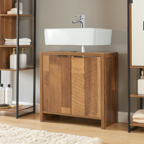Tvättställsskåp Namsskogan 60x60x30cm valnötslook [en.casa] - premiumXL