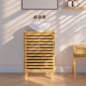 Tvättställsskåp Iveland 60x40x30cm Bambus [en.casa]
