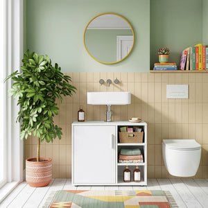 Tvättställsskåp Kulaik 51x60x32 cm Vitt [en.casa]