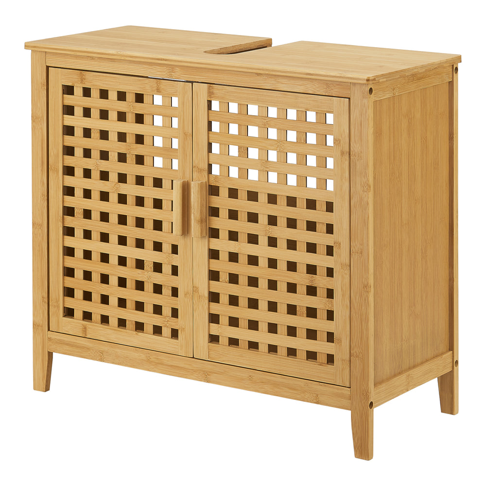 Tvättställsskåp Ingmarsö bambu 60x67x30cm [en.casa] - premiumXL