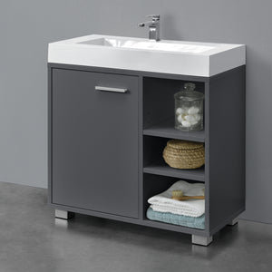 Tvättställsunderskåp Narvik med dörr och 3 hyllplan 55,6x60x31cm [en.casa] välj modell