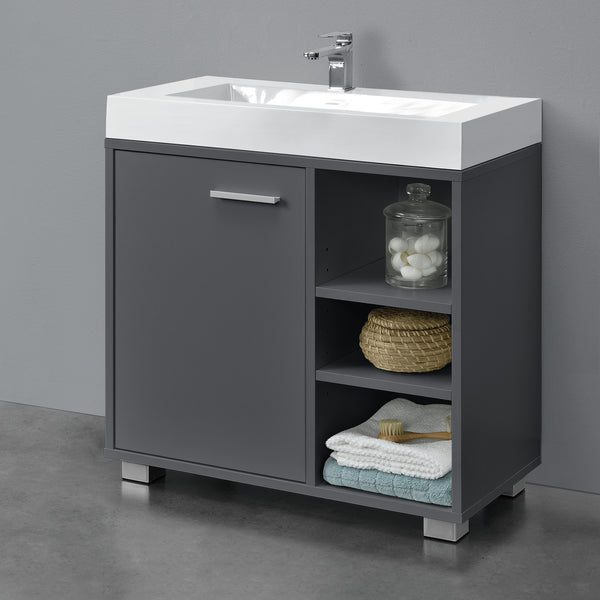 Tvättställsunderskåp Narvik med dörr och 3 hyllplan 55,6x60x31cm [en.casa] välj modell