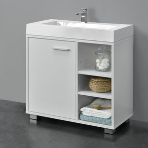 Tvättställsunderskåp Narvik med dörr och 3 hyllplan 55,6x60x31cm [en.casa] välj modell