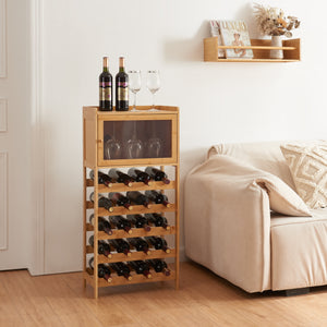 Vinställ Gjerstad 100x47x28cm bambu natur [en.casa] - premiumXL