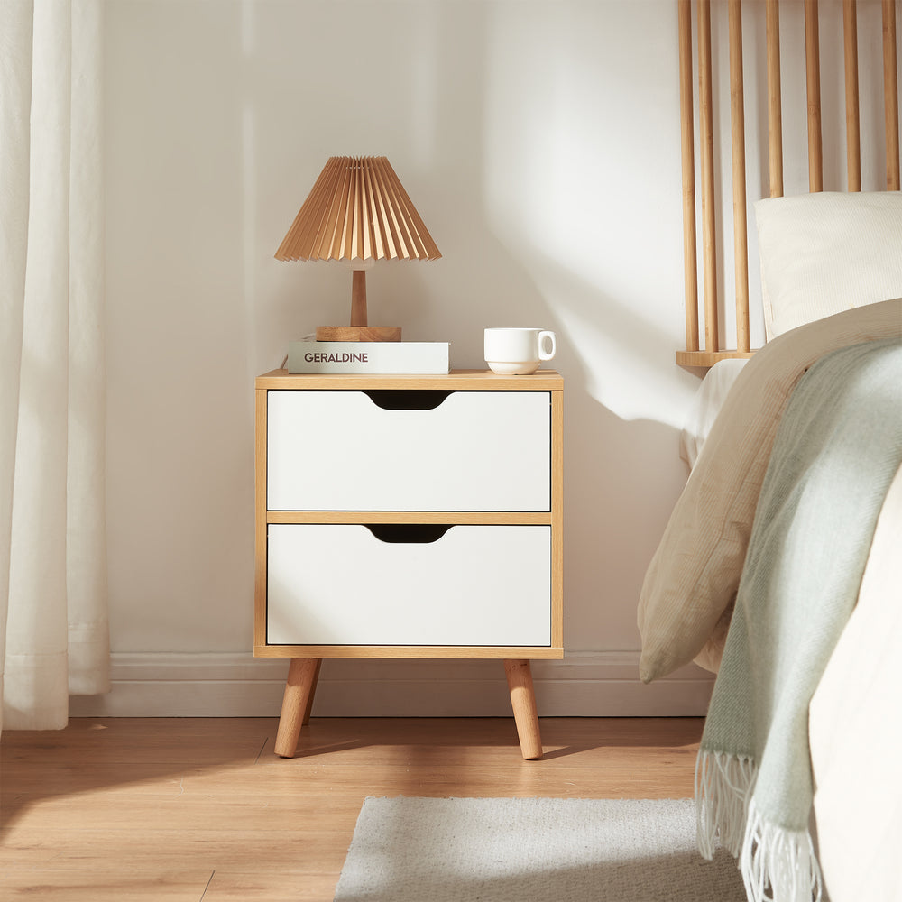 Nattduksbord med lådor eklook/vitt [en.casa]