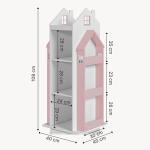 Roterbart barnhylla Vipsali 108x40x40 cm [en.casa]