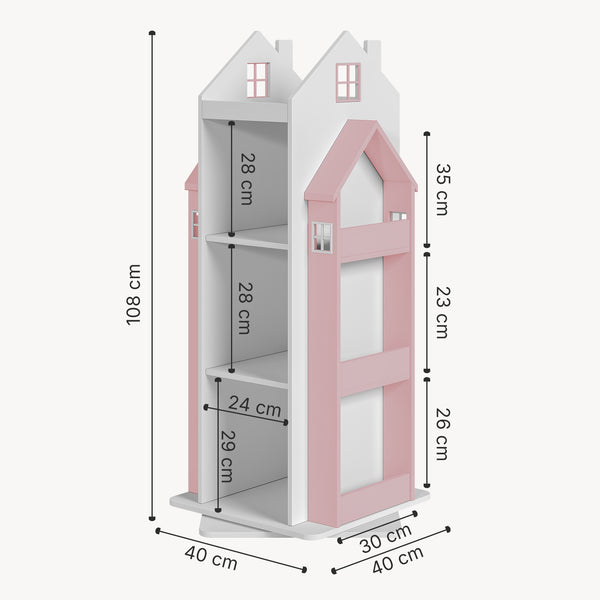 Roterbart barnhylla Vipsali 108x40x40 cm [en.casa]