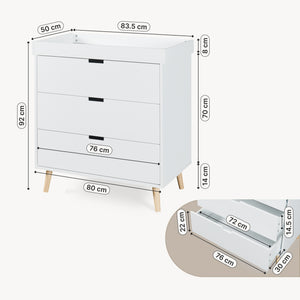 Skötbord Sallinrar med avtagbar skötbädd [en.casa]