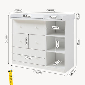 Skötbord Beldinupp med skötbordsinsats [en.casa]