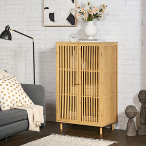 Sidoskåp Grong bambu [en.casa] - premiumXL