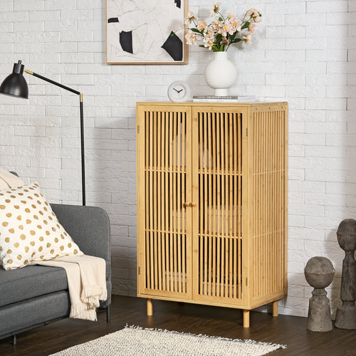 Sidoskåp Grong bambu [en.casa] - premiumXL