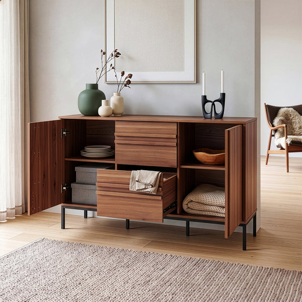 Sideboard Kilmandar 150x40x79 cm valnötseffekt [en.casa]