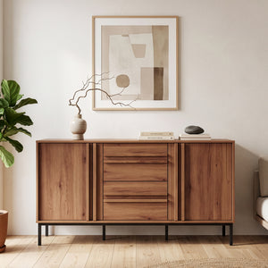 Sideboard Kilmandar 150x40x79 cm valnötseffekt [en.casa]