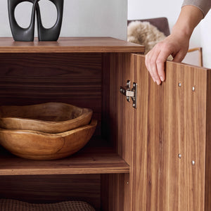 Sideboard Kilmandar 150x40x79 cm valnötseffekt [en.casa]