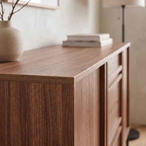 Sideboard Kilmandar 150x40x79 cm valnötseffekt [en.casa]