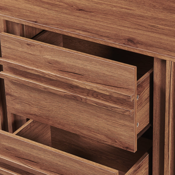 Sideboard Kilmandar 150x40x79 cm valnötseffekt [en.casa]