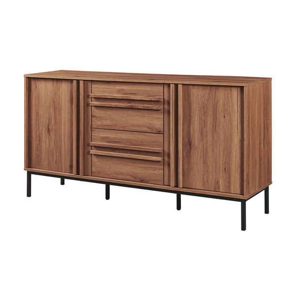 Sideboard Kilmandar 150x40x79 cm valnötseffekt [en.casa]