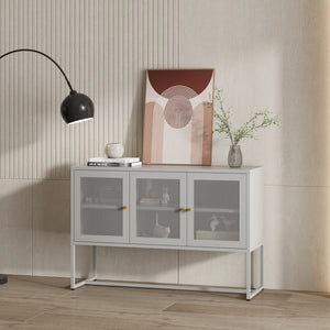 Sideboard Sund med 3 dörrar stål grå [en.casa] - premiumXL