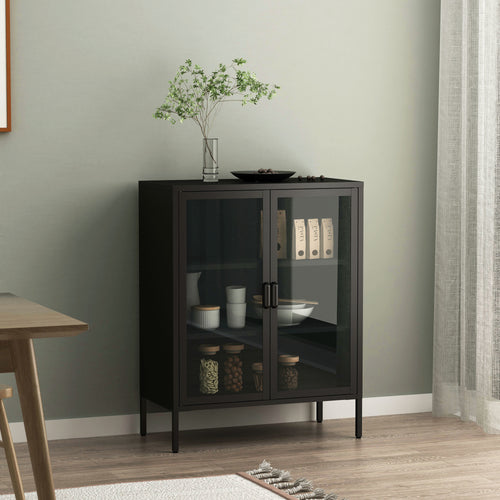Sideboard Fauske med glasdörrar i olika färger [en.casa] - premiumXL