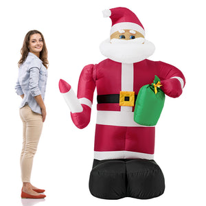 Gigantsiska uppblåsbara, lysande figurer – Jultomte/Snögubbe [en.casa]