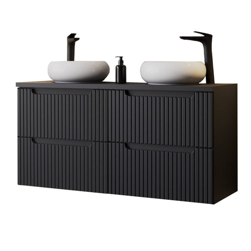 Dubbelhandfat Skelbolu 120x72x40 cm Svart [en.casa]