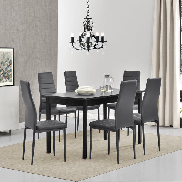 [en.casa]® Avesta Matbord och 6 stolar-140x60x75cm-i olika färger
