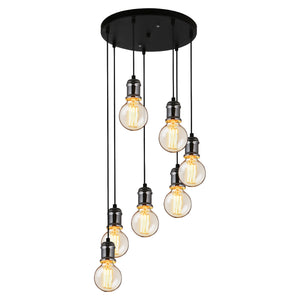 [lux.pro]® Taklampa Vertimai-svart / silver-7 x E27max.60W 