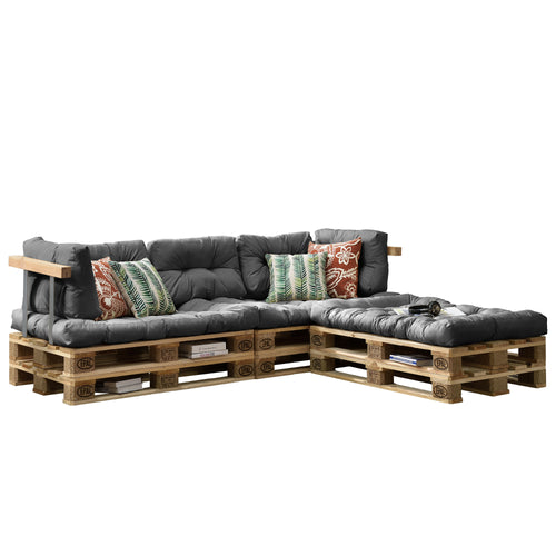 Dyna set till lastpallssoffa/utemöbler 3 sittdynor 5 ryggdynor [en.casa] välj modell