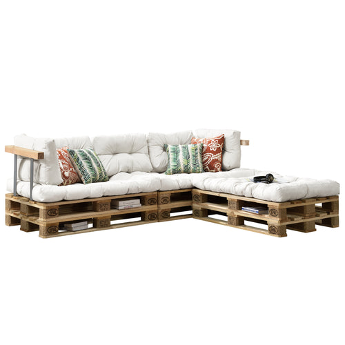 Dyna set till lastpallssoffa/utemöbler 3 sittdynor 5 ryggdynor [en.casa] välj modell