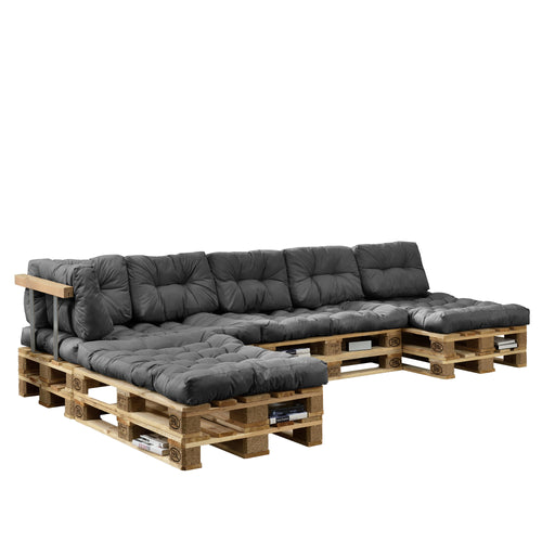 Dyna set till lastpallssoffa/utemöbler 4 sittdynor 6 ryggdynor [en.casa] välj modell