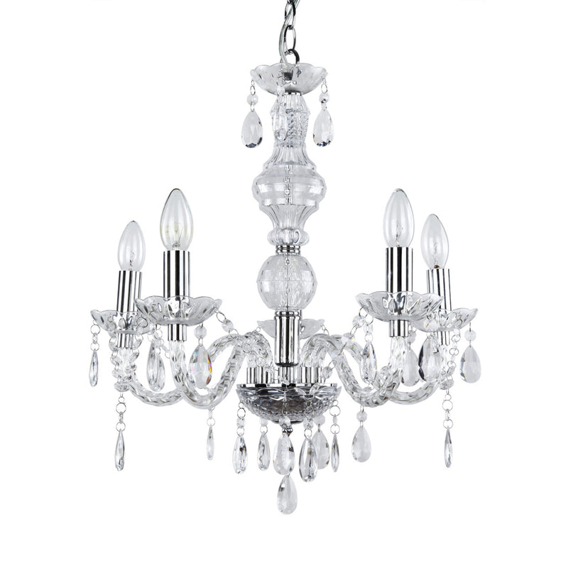 Måttskiss Elegant ljuskrona Elegance femarmad krom [lux.pro]