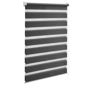 Duo rullgardin i olika storlekar Zebra rullgardin vit/mörkgrå